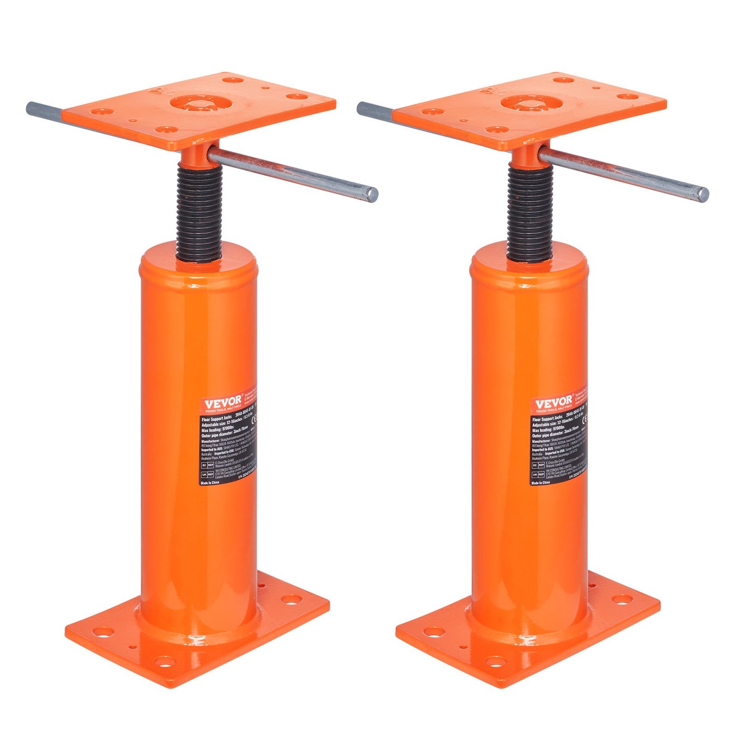 2PCS Adjustable Floor Jack Post House Floor Leveling Lift 12"-16" Height