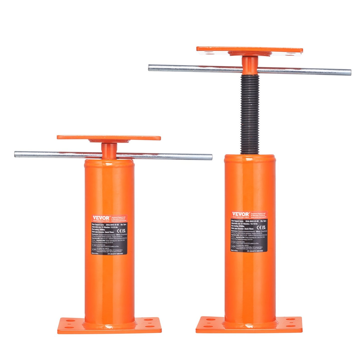 2PCS Adjustable Floor Jack Post House Floor Leveling Lift 12"-16" Height