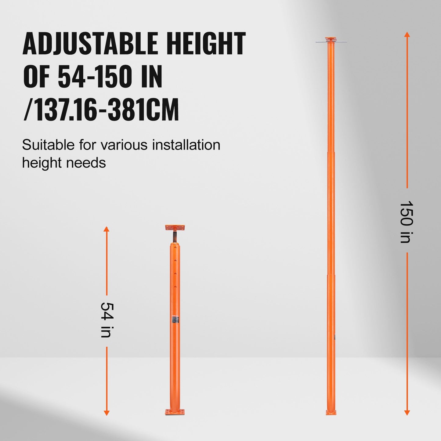 Verstellbarer Bodennivellierungspfosten, Hausbodennivellierungslift, Höhenbereich 54"-150"