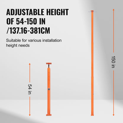Verstellbarer Bodennivellierungspfosten, Hausbodennivellierungslift, Höhenbereich 54"-150"