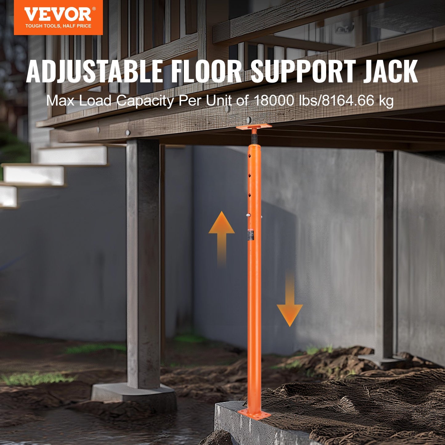Verstellbarer Bodennivellierungspfosten, Hausbodennivellierungslift, Höhenbereich 56"-100"