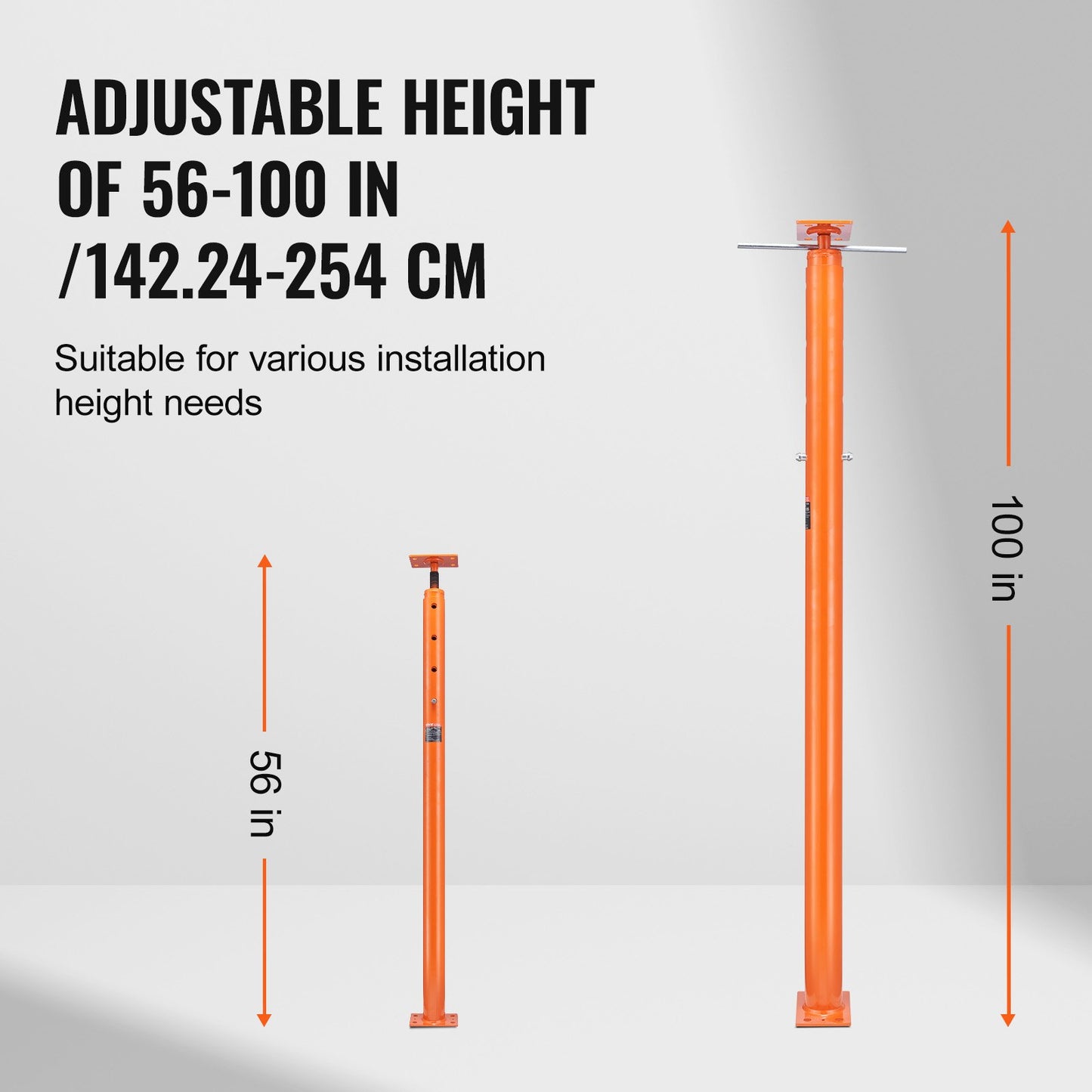 Verstellbarer Bodennivellierungspfosten, Hausbodennivellierungslift, Höhenbereich 56"-100"