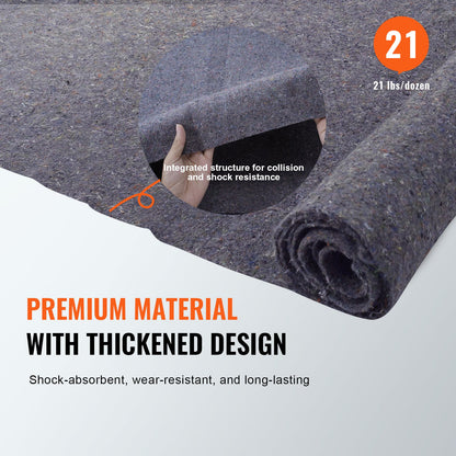 Umzugsdecken, 183,9 x 137,2 cm, Gewicht 9,5 kg/dz, 24 Packungen, professionelle Decke aus recycelter Baumwolle, große, strapazierfähige Umzugspolster, perfekt zum Schutz von Möbeln, Böden und Geräten