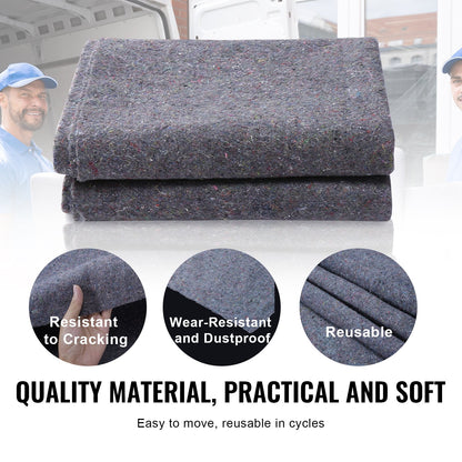 Umzugsdecken, 183,9 x 137,2 cm, Gewicht 9,5 kg/dz, 24 Packungen, professionelle Decke aus recycelter Baumwolle, große, strapazierfähige Umzugspolster, perfekt zum Schutz von Möbeln, Böden und Geräten