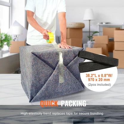 Umzugsdecken, 183,9 x 137,2 cm, Gewicht 9,5 kg/dz, 24 Packungen, professionelle Decke aus recycelter Baumwolle, große, strapazierfähige Umzugspolster, perfekt zum Schutz von Möbeln, Böden und Geräten