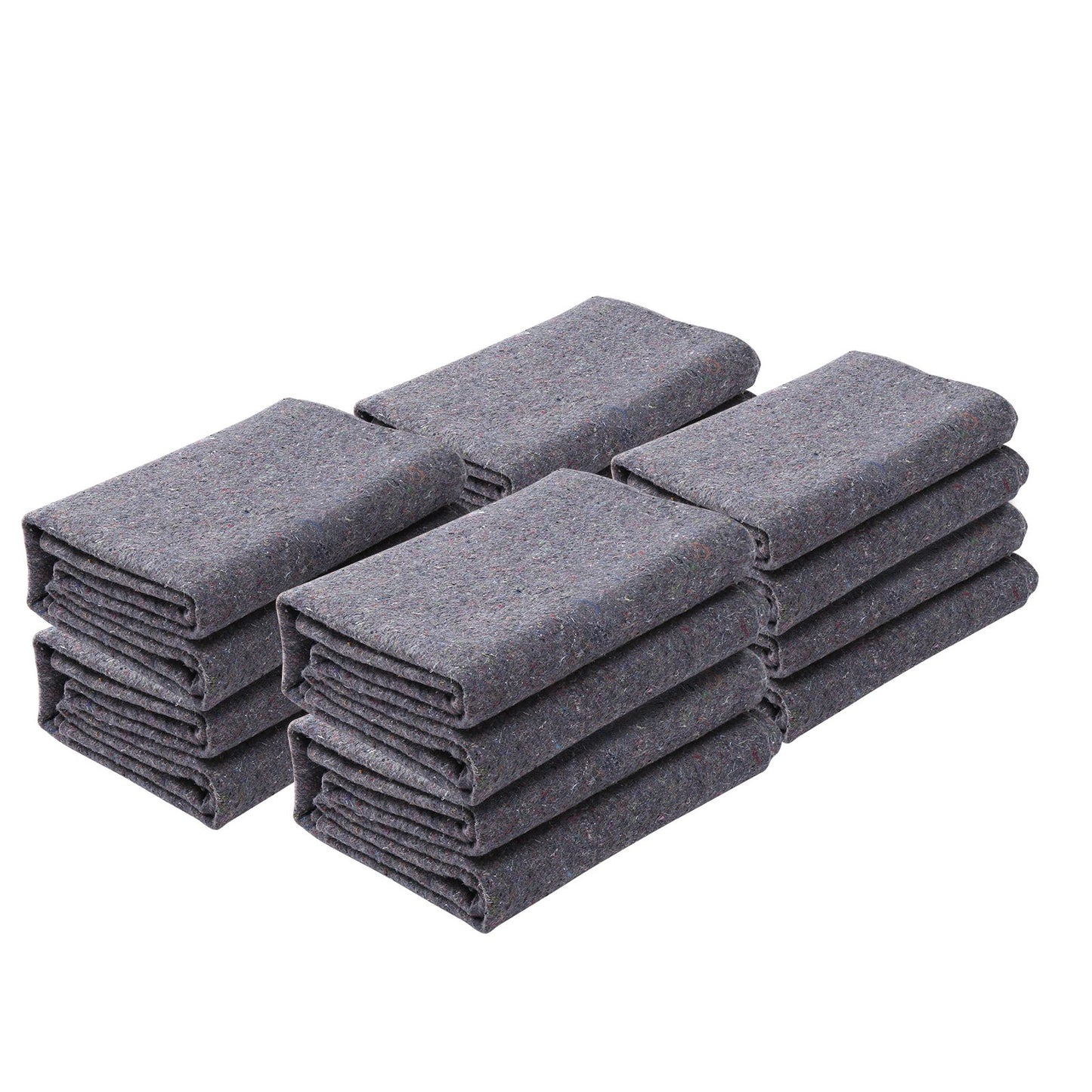 Flyttfiltar, 72" x 54", 21 lbs/dz Vikt, 12 förpackningar, Professionell återvunnen bomullsförpackningsfilt, Large Heavy Duty Transport Mover Pads Perfekt för att skydda möbler, golv, apparater