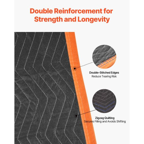 Flyttfiltar 6 st, 2032 x 1829 mm (15,9 kg/dz) Stora packfiltar med bomullsfyllning, kraftig non-woven vadderad flyttfilt för frakt, inslagning, skydd av möbler |  EU