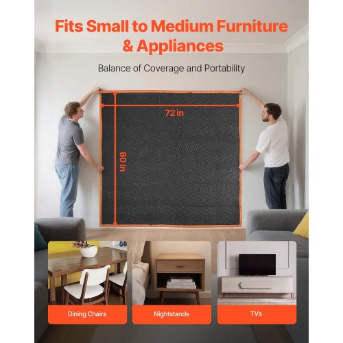 Flyttfiltar 6 st, 2032 x 1829 mm (15,9 kg/dz) Stora packfiltar med bomullsfyllning, kraftig non-woven vadderad flyttfilt för frakt, inslagning, skydd av möbler |  EU