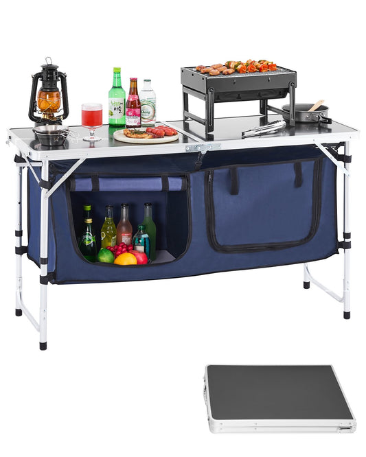 Camping Köksbord Fällbart Bärbar Cook Station 3 Justerbara höjder