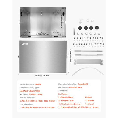 Battery Box Group 24/31 Aluminum Alloy Shell for Off-Road Vehicles and Trucks
