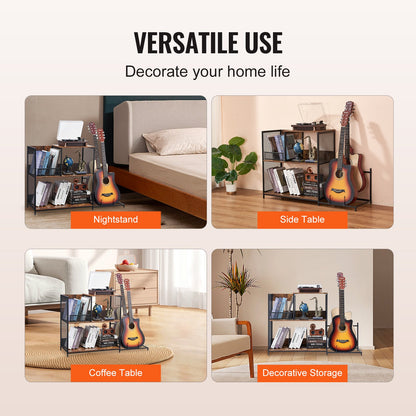 Skivspelaresstativ 3-vånings skivspelare i metall med Guitar Store Svart