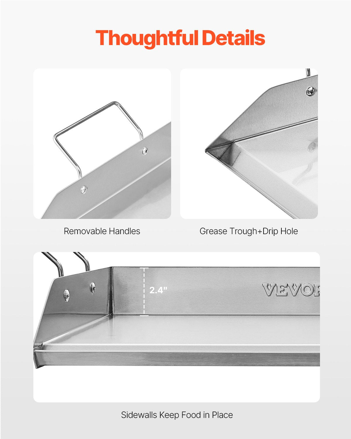 18x16 in Flat Stainless Steel Barbecue Grill Universal BBQ Grill Pan Kitchenware