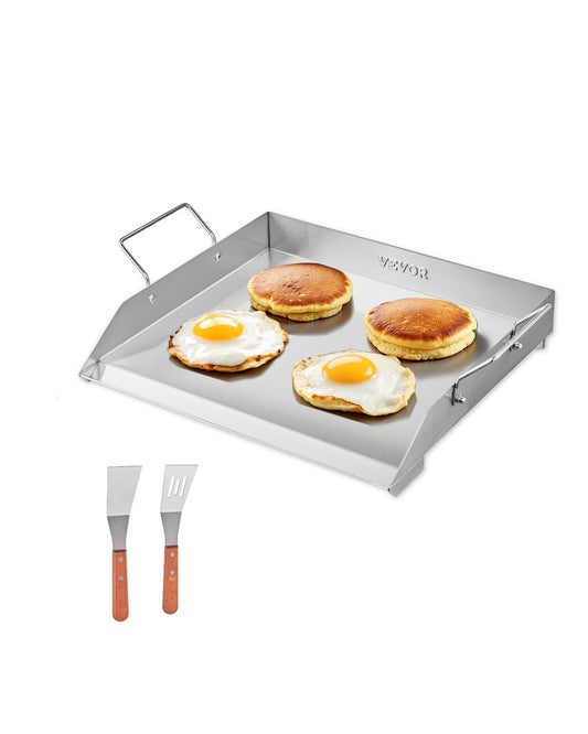 18x16 in Flat Stainless Steel Barbecue Grill Universal BBQ Grill Pan Kitchenware
