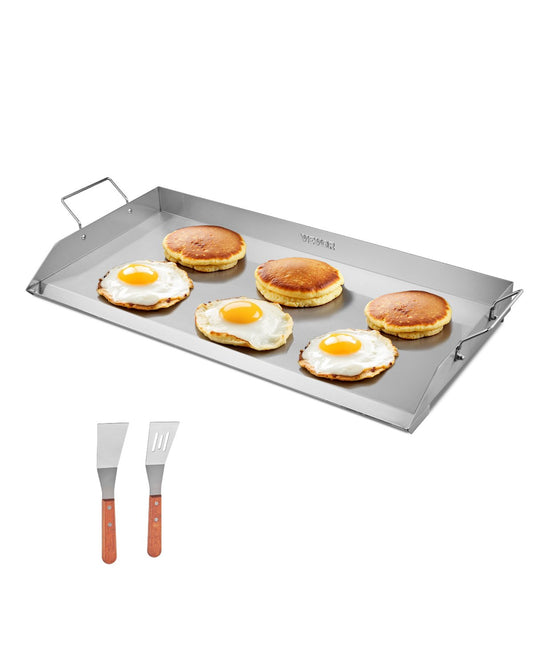 32x16 in Stainless Steel Flat Grill Plate Universal BBQ Grill Pan Kitchen Utensils