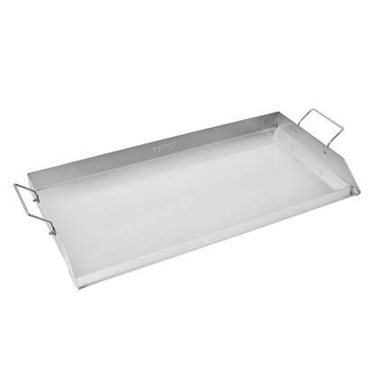 32x16 in Stainless Steel Flat Grill Plate Universal BBQ Grill Pan Kitchen Utensils