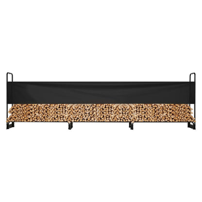12,7 Fuß großes Brennholzregal für den Außenbereich mit Deckel, 152 x 14,2 x 46,1 Zoll, robuster Brennholzhalter und wasserdichter 600D Oxford-Deckel für Kamin, Terrasse, Holzlagerregal für drinnen und draußen für 3/4 Cord Brennholz