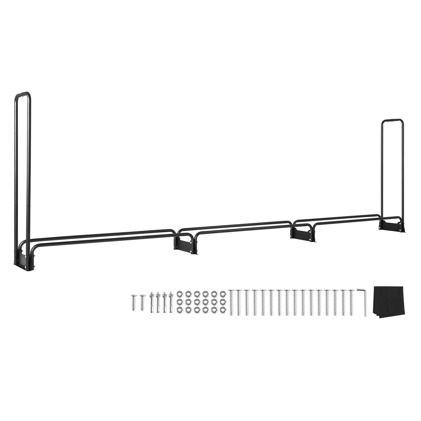12,7 Fuß großes Brennholzregal für den Außenbereich mit Deckel, 152 x 14,2 x 46,1 Zoll, robuster Brennholzhalter und wasserdichter 600D Oxford-Deckel für Kamin, Terrasse, Holzlagerregal für drinnen und draußen für 3/4 Cord Brennholz