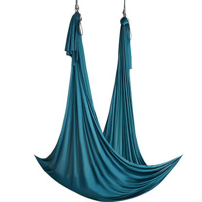 Aerial Silk & Yoga Swing, 11 Yards, Aerial Yoga Hammock Kit med 100gsm nylontyg, Full Rigging Hårdvara & Enkel installationsguide, Antigravity Flying för alla nivåer Fitness Bodybuilding, Grön