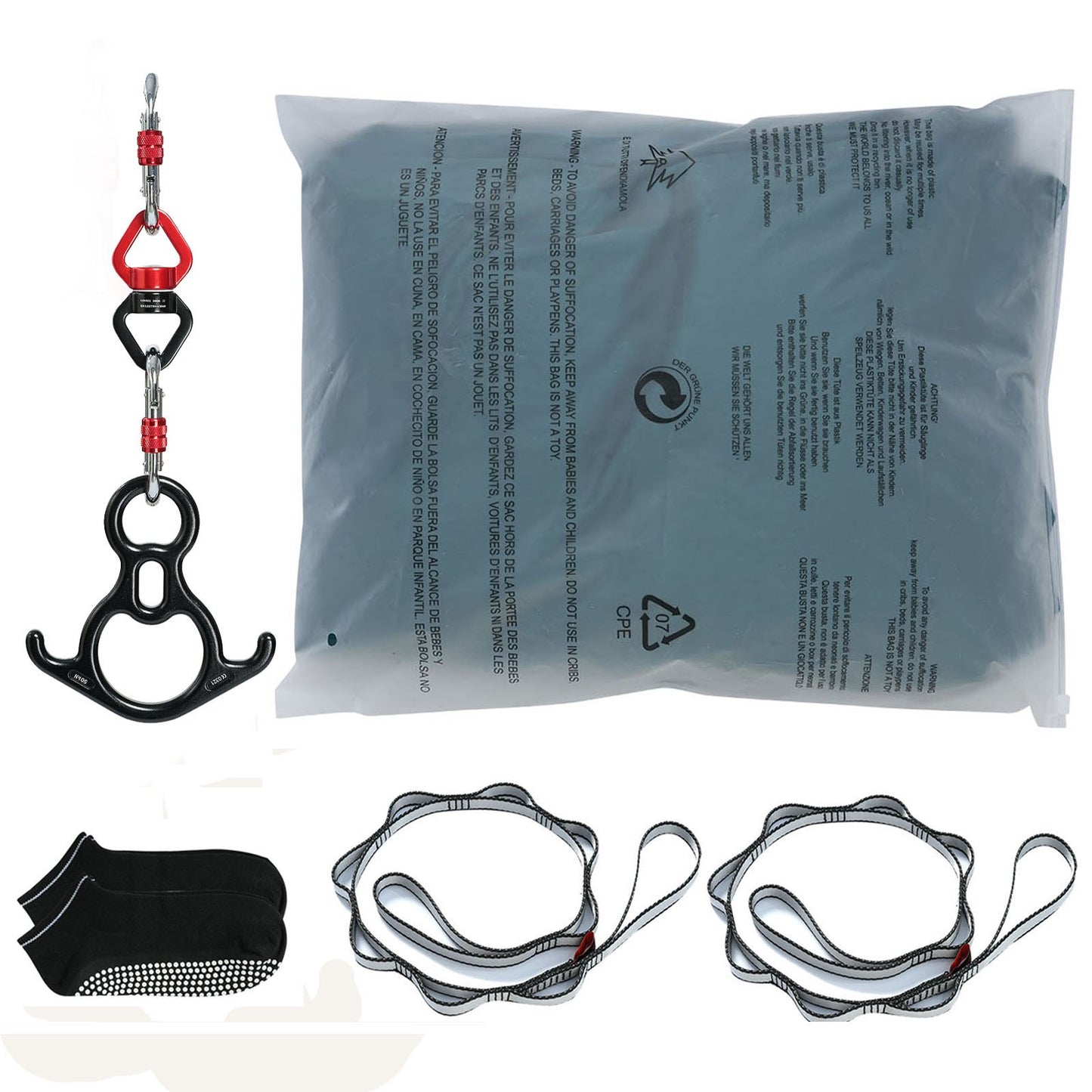 Aerial Silk & Yoga Swing, 11 Yards, Aerial Yoga Hammock Kit med 100gsm nylontyg, Full Rigging Hårdvara & Enkel installationsguide, Antigravity Flying för alla nivåer Fitness Bodybuilding, Grön