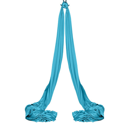 Aerial Silk & Yoga Swing, 11 Yards, Aerial Yoga Hammock Kit med 100gsm nylontyg, Full Rigging Hårdvara och enkel installationsguide, Antigravity Flying för alla nivåer Fitness Bodybuilding, Blå