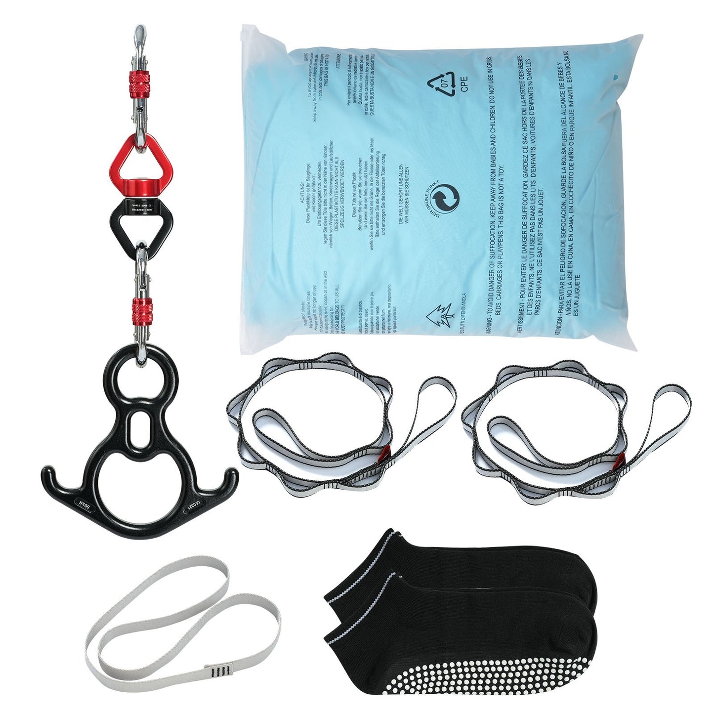 Aerial Silk & Yoga Swing, 11 Yards, Aerial Yoga Hammock Kit med 100gsm nylontyg, Full Rigging Hårdvara och enkel installationsguide, Antigravity Flying för alla nivåer Fitness Bodybuilding, Blå