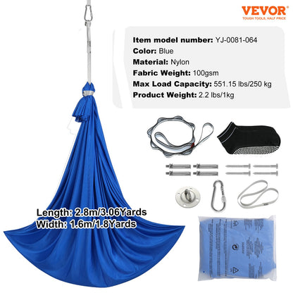 Sensory Swing för barn, 3,1 yards, Therapy Gunga för barn med särskilda behov, Cuddle Swing inomhus Hängmatta utomhus för barn och vuxna med autism, ADHD, Aspergers, sensorisk integration, blå