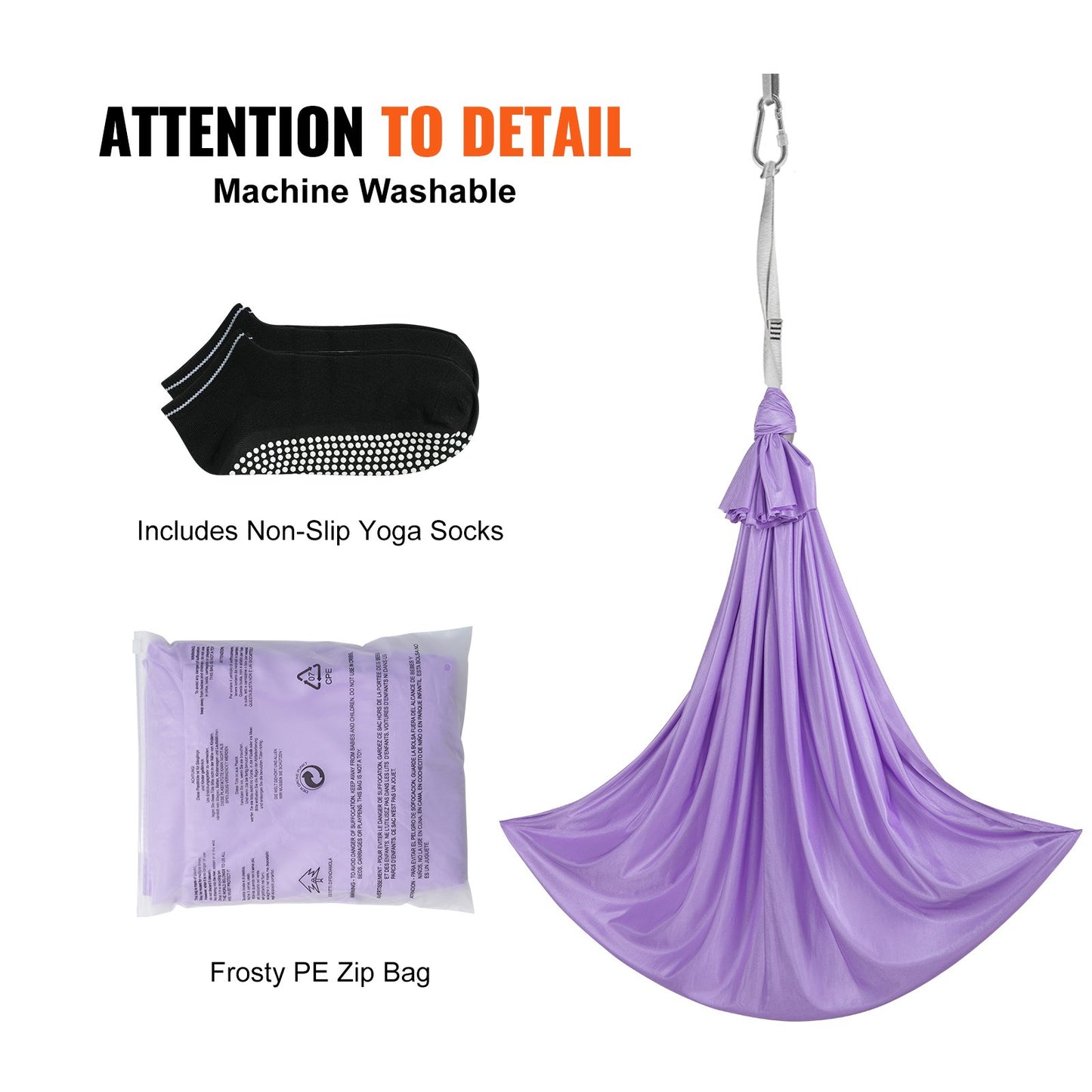 Sensory Swing för barn, 3,1 yards, Therapy Gunga för barn med särskilda behov, Cuddle Swing inomhus Utomhus Hängmatta för barn och vuxna med autism, ADHD, Aspergers, sensorisk integration, lila