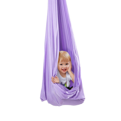Sensory Swing för barn, 3,1 yards, Therapy Gunga för barn med särskilda behov, Cuddle Swing inomhus Utomhus Hängmatta för barn och vuxna med autism, ADHD, Aspergers, sensorisk integration, lila