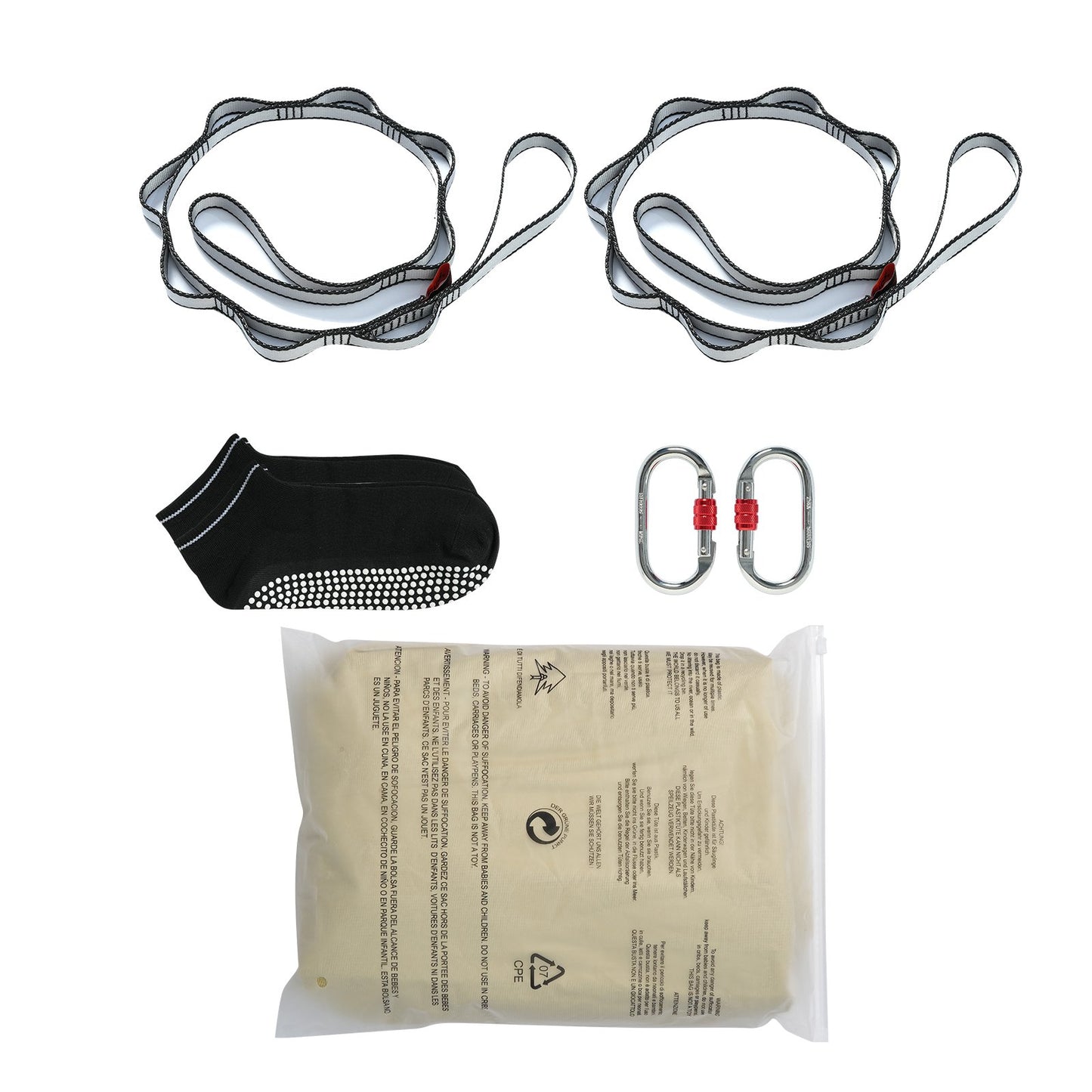 Aerial Yoga Hängematte &amp; Schaukel, 4,4 Yards, Aerial Yoga Starter Kit mit 100 g/m² Nylongewebe, komplette Takelage-Hardware und einfache Installationsanleitung, Anti-Schwerkraftfliegen für Fitness-Bodybuilding aller Niveaus, Gold