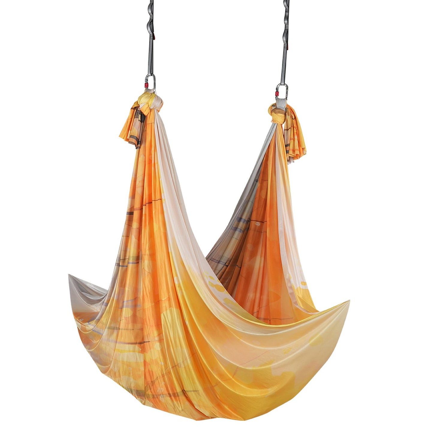 Aerial Yoga Hängmatta & Swing, 5,5 Yards, Aerial Yoga Starter Kit med 100gsm nylontyg, Full Rigging Hårdvara & Enkel installationsguide, Antigravity Flying för alla nivåer Fitness Bodybuilding, Guld