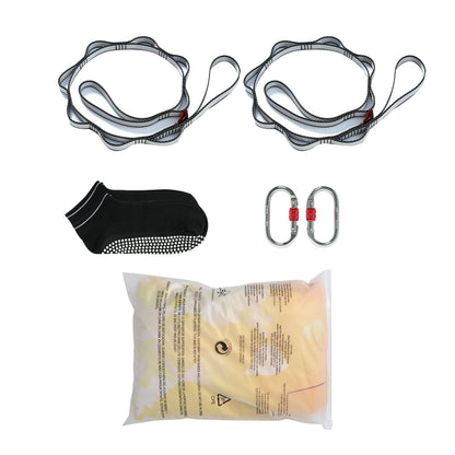 Aerial Yoga Hängmatta & Swing, 5,5 Yards, Aerial Yoga Starter Kit med 100gsm nylontyg, Full Rigging Hårdvara & Enkel installationsguide, Antigravity Flying för alla nivåer Fitness Bodybuilding, Guld
