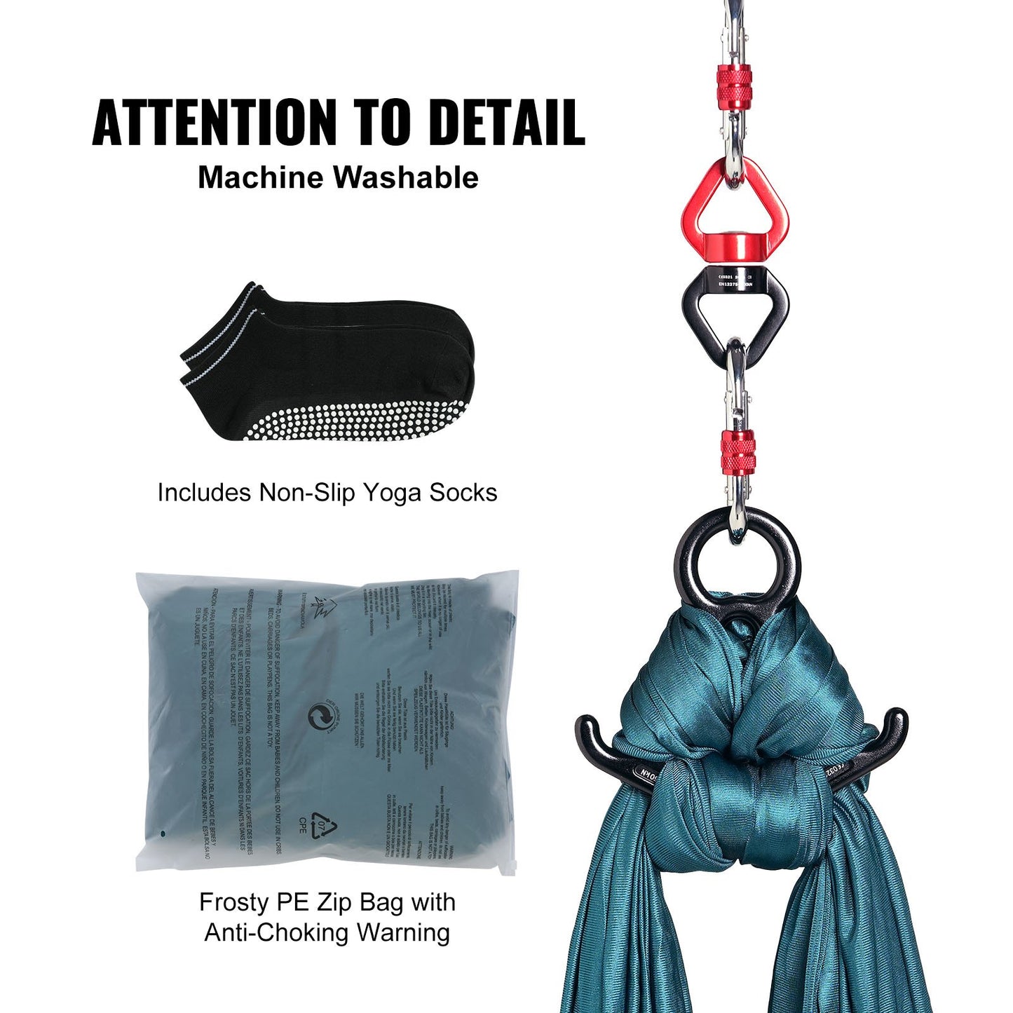 Aerial Silk &amp; Yoga-Schaukel, 8,7 Yards, Aerial-Yoga-Hängematten-Set mit 100 g/m² Nylongewebe, kompletter Takelage-Hardware und einfacher Installationsanleitung, Anti-Schwerkraft-Fliegen für Fitness-Bodybuilding aller Niveaus, Grün