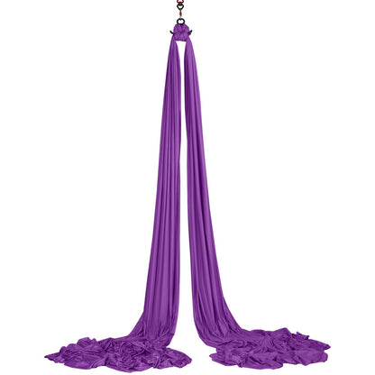 Aerial Silk & Yoga Swing, 8,7 Yards, Aerial Yoga Hängmatta Kit med 100gsm nylontyg, Full Rigging Hårdvara & Enkel installationsguide, Antigravity Flying för alla nivåer Fitness Bodybuilding, Lila