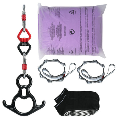 Aerial Silk & Yoga Swing, 8,7 Yards, Aerial Yoga Hängmatta Kit med 100gsm nylontyg, Full Rigging Hårdvara & Enkel installationsguide, Antigravity Flying för alla nivåer Fitness Bodybuilding, Lila