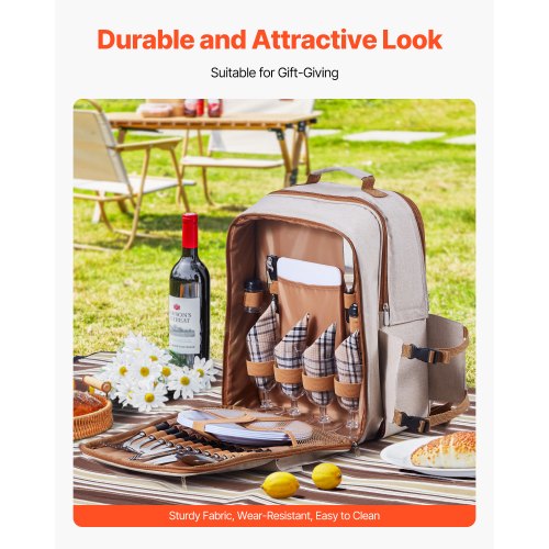 Beach picnic backpack for 4 people with cooler compartment | EU