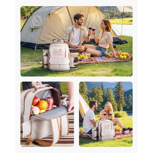 Beach picnic backpack for 4 people with cooler compartment | EU