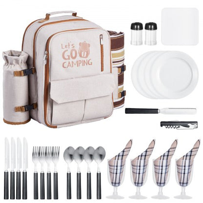 Beach picnic backpack for 4 people with cooler compartment | EU