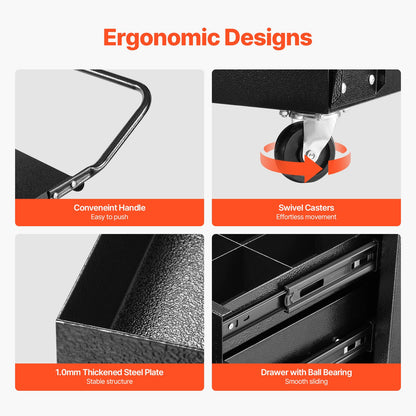 Svetsvagn 2 Lådor Svetsvagn Heavy Duty med låsbart skåp 350LBS