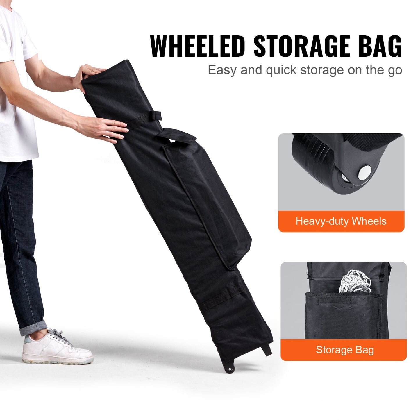 Pop Up Canopy Party Tent 304.8 x 304.8 cm with Portable Bag for Camping White