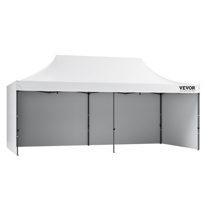 Pop Up Canopy Tent Outdoor Gazebo Tent 10x20FT with Sidewalls &amp; Bag White