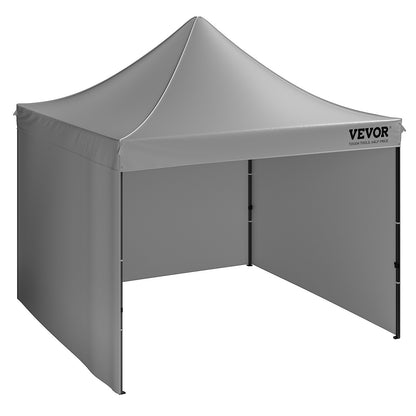Pop Up Canopy Tent Outdoor Gazebo Tent 304.8 x 304.8 cm with Side Walls Dark Gray
