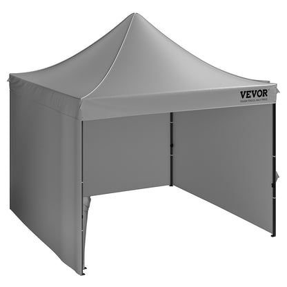 Pop Up Canopy Tent Outdoor Gazebo Tent 304.8 x 304.8 cm with Side Walls Dark Gray