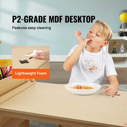 Kids Art table and 2 chairs Toddler craft and play table with a cabinet