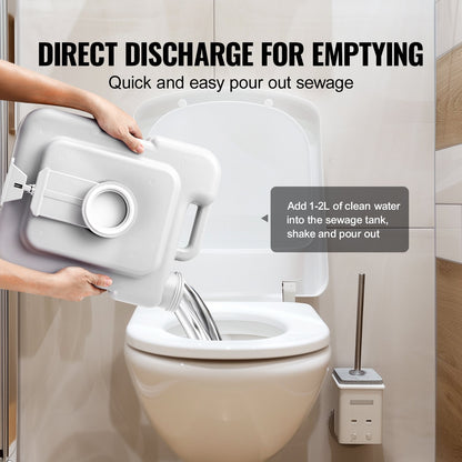Portable Toilet Flush Travel Camping 5.3 Gal Commode Potty with Carry Bag