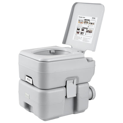 Portable Toilet Flush Travel Camping 5.3 Gal Commode Potty with Carry Bag