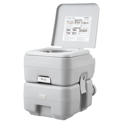 Portable Toilet Flush Travel Camping 5.3 Gal Commode Potty with Carry Bag