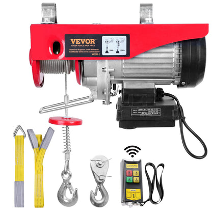 Elektrisches Hebezeug, 2200 lbs Hubkapazität, 1600 W 220 V elektrische Drahtseilwinde mit drahtloser Fernbedienung, 40 Fuß Einzelkabelhubhöhe und reinem Kupfermotor, für Garagenlagerfabrik