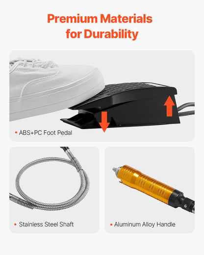 Flex Shaft Grinder 1200W 30000RPM with foot pedal and 31 accessories