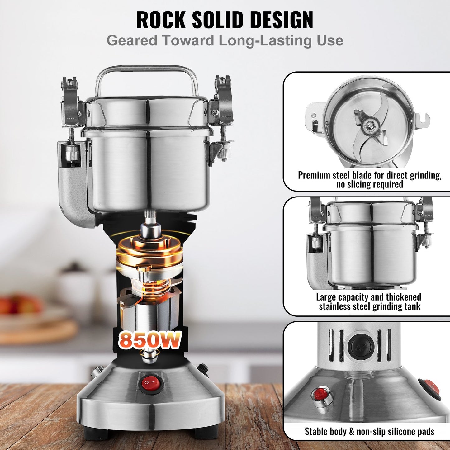 150g Commercial Spice Grinder Electric Grain Grinder High Speed Grinder
