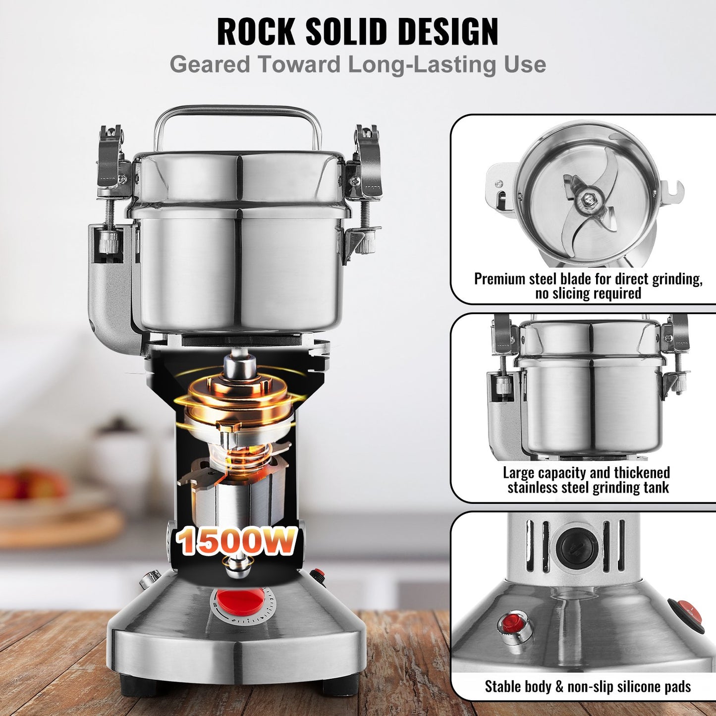 300g Commercial Spice Grinder Electric Grain Grinder High Speed Grinder
